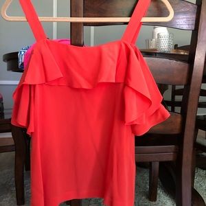 Jcrew red silk top